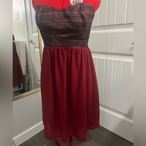 Willa Women’s Party Red Strapless Mini Dress size Large, cocktail dress